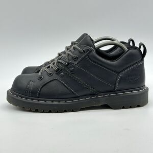 Dr. Martens Finnegan Mens Size 8 Black Leather Lace Up Lug Sole Oxford AW004 Y2K